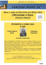 Affiche lecture de l'Hcatombe  Diane